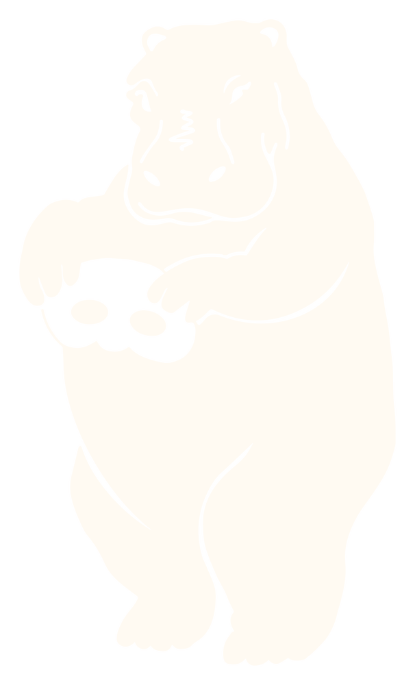 Tamus hippo holding a sheet mask